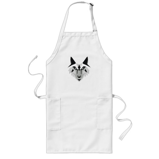 silver wolf head long apron (Front)