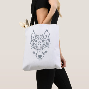Silver Wolf Spirit Animal Tote Bag