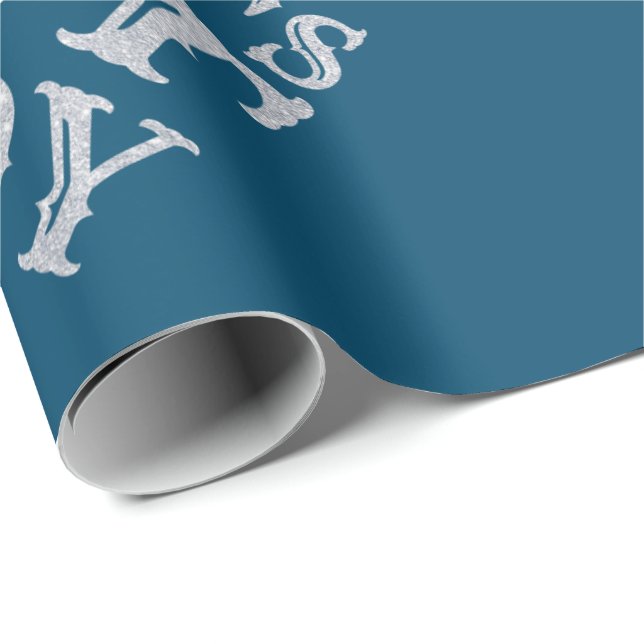 Silver World's Best Daddy Father's Day Glitter Wrapping Paper (Roll Corner)