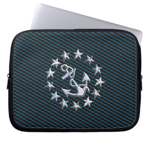 Silver Yacht Flag Laptop Sleeve