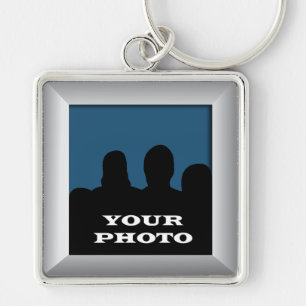 Silver Your Photo Frame Premium Keychain