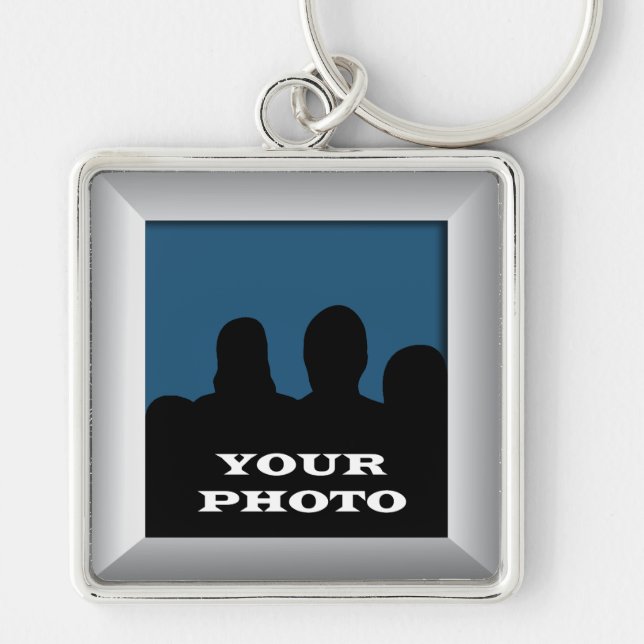 Silver Your Photo Frame Premium Keychain (Front)