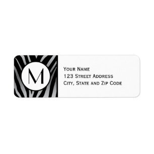 Silver Zebra Stripe Return Address Label
