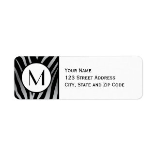 Silver Zebra Stripe Return Address Label