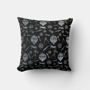 Silver Zinc Steampunk Balloon Theme Cushion