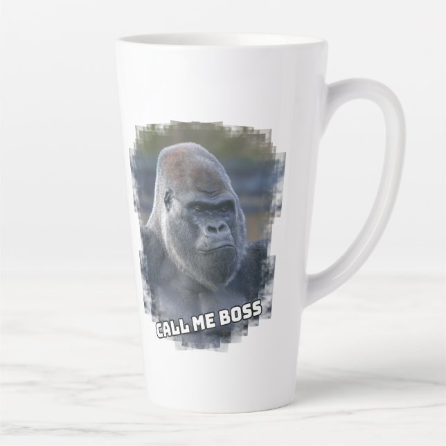 Silverback "Call Me Boss" Latte Mug (Right)