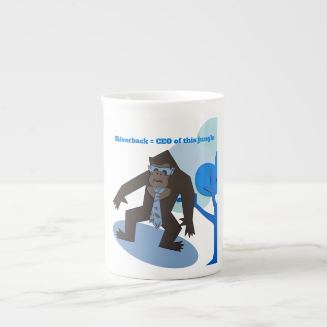 Silverback = CEO of this jungle Bone China Mug (Front)