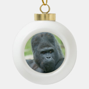 Silverback Dishi Ceramic Ball Christmas Ornament