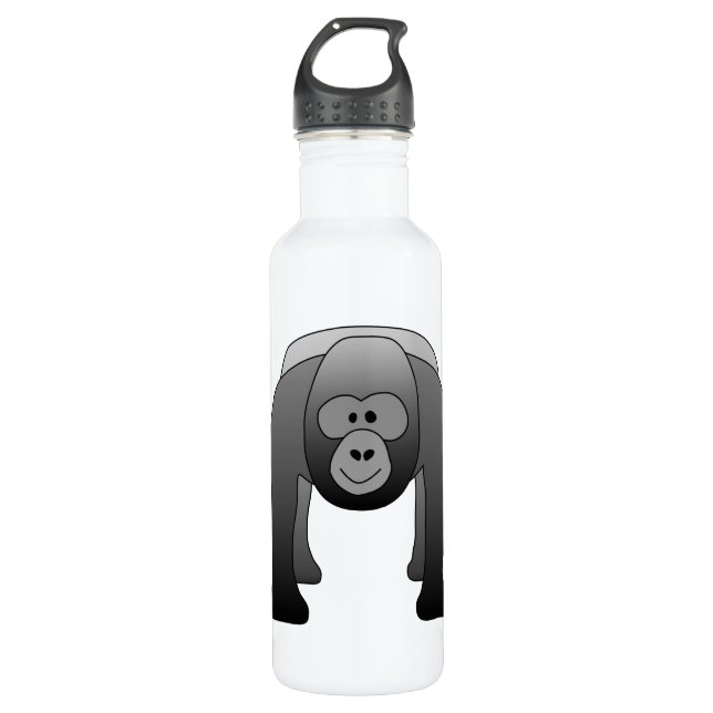 Silverback Gorilla Cartoon 710 Ml Water Bottle (Front)