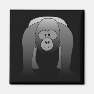 Silverback Gorilla Cartoon Magnet