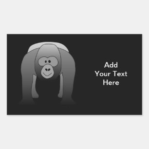 Silverback Gorilla Cartoon Rectangular Sticker