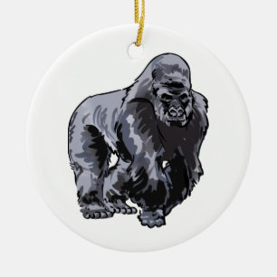 Silverback Gorilla Ceramic Tree Decoration