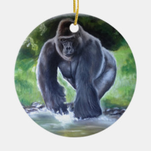 Silverback Gorilla Ceramic Tree Decoration
