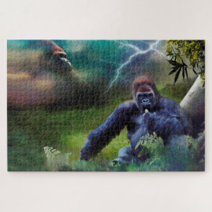 SILVERBACK GORILLA JUNGLE ENLIGHTENMENT JIGSAW PUZZLE