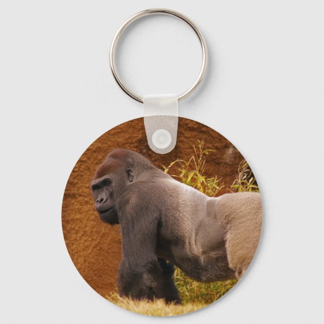 Silverback Gorilla Photo Keychain (Front)