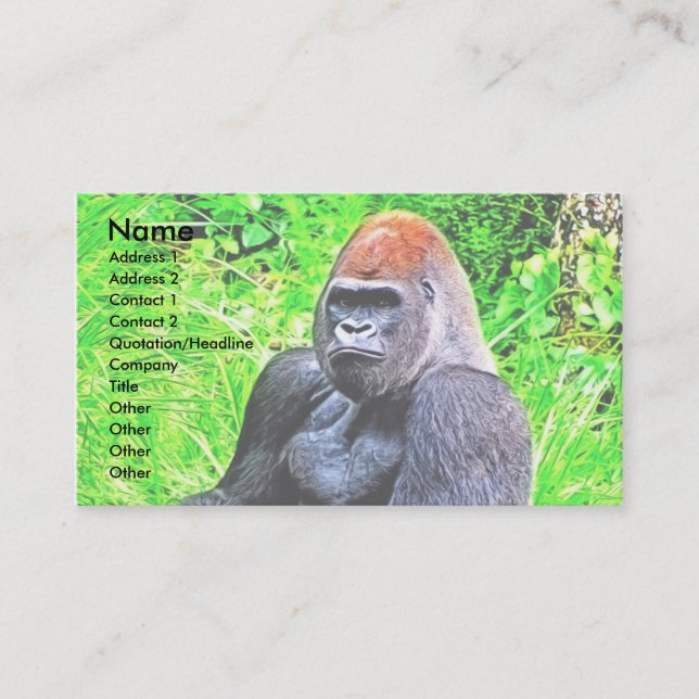 Silverback Gorilla Photo Painting Business Card (Front)