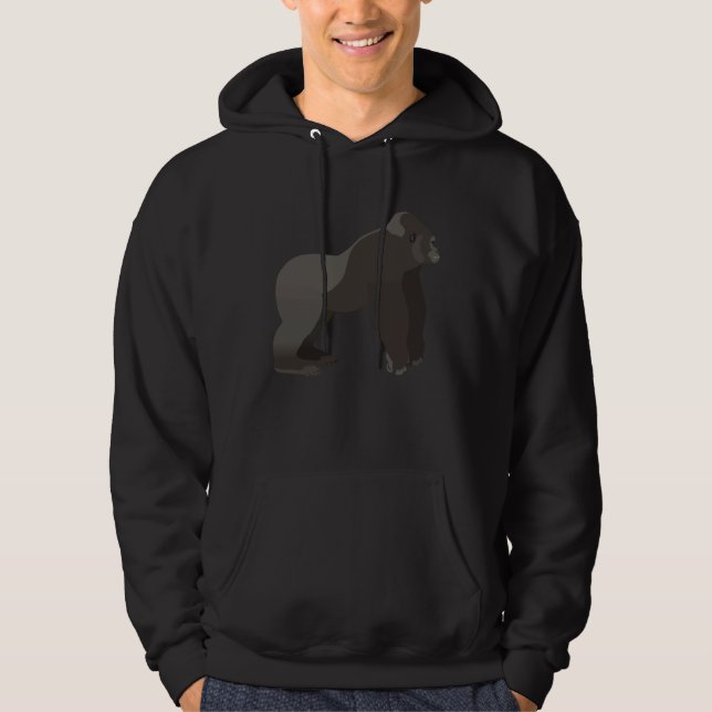 Silverback Gorilla Silver Back Primate Ape  2 Hoodie (Front)