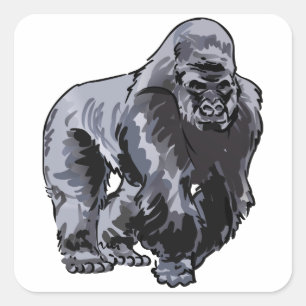 Silverback Gorilla Square Sticker