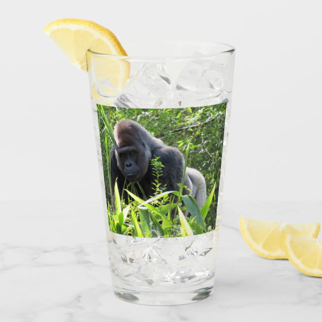 Silverback Gorilla Tumbler / Shaker Glass (Front Ice)