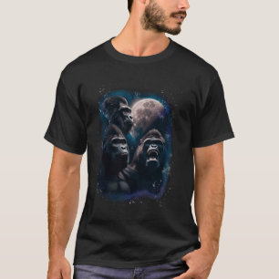 silverback gorillas howling at the moon, funny gor T-Shirt
