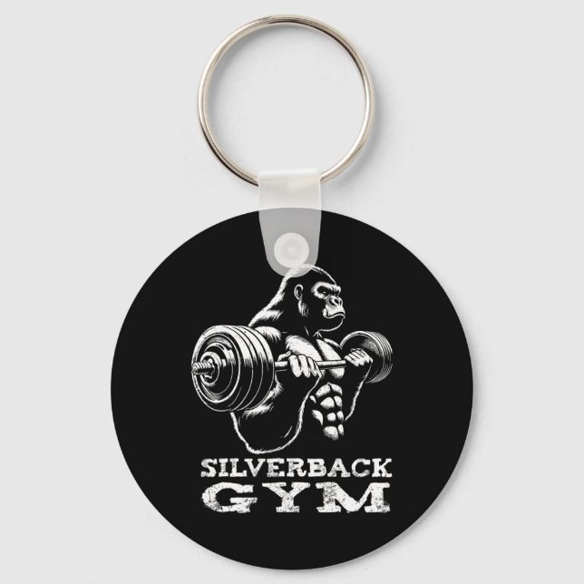 Silverback Gym Gorilla Weightlifting Workout Fitne Key Ring (Front)
