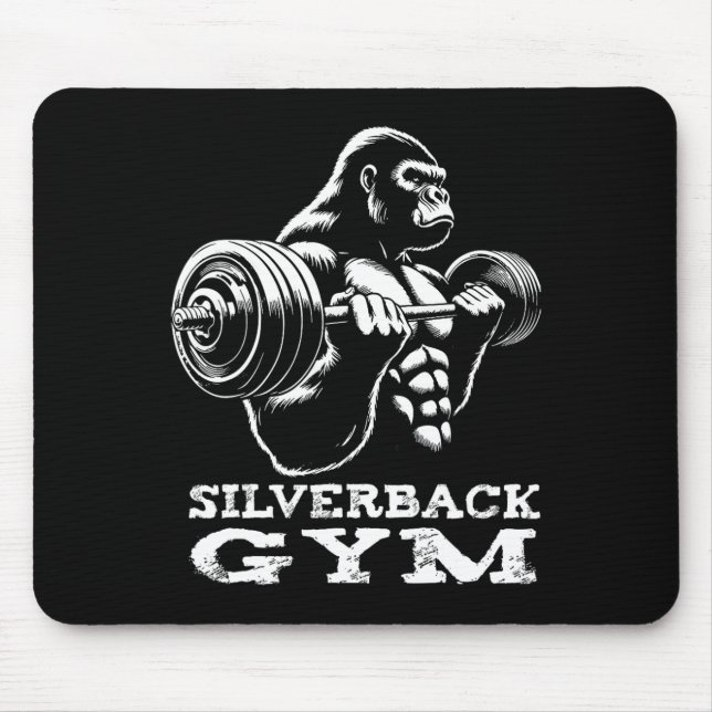 Silverback Gym Gorilla Weightlifting Workout Fitne Mouse Mat (Front)