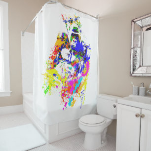 Silverback Lowland Gorilla Splatter Paint Effect Shower Curtain