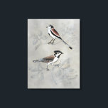 Silvered Aviary | A Pair Canvas Print<br><div class="desc">This watercolor print features two birds perched in a tree | By Naomi McCavitt</div>