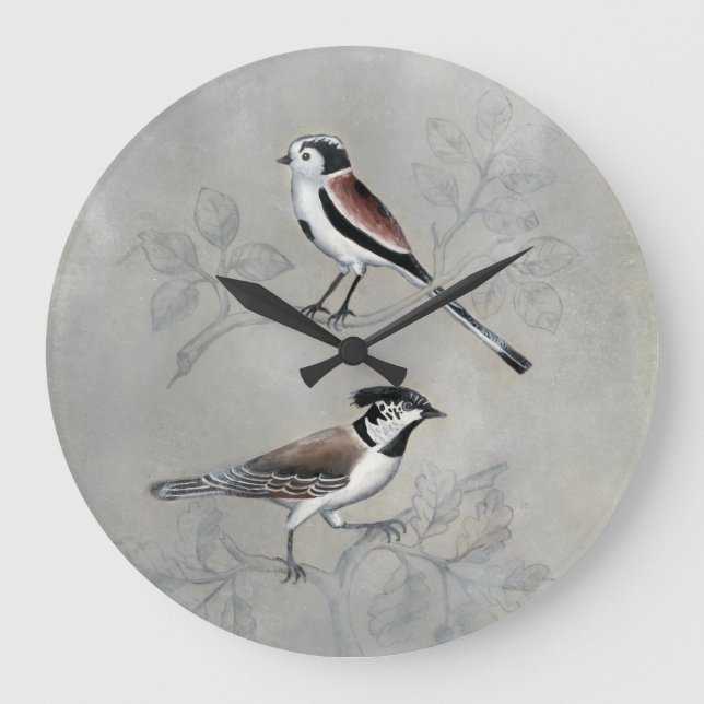 Silvered Aviary | A Pair Large Clock (Front)