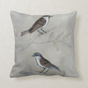 Silvered Aviary A Pair Of Birds Cushion
