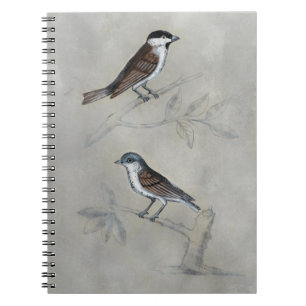 Silvered Aviary A Pair Of Birds Notebook