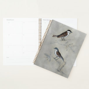 Silvered Aviary A Pair Of Birds Planner