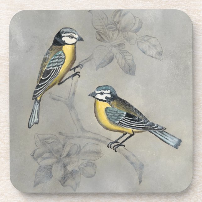 Silvered Aviary | Bird Couple Coaster (Front)