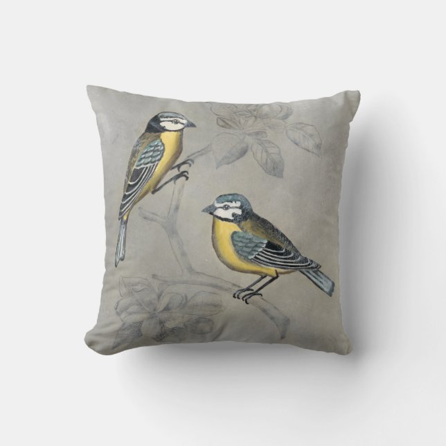 Silvered Aviary | Bird Couple Cushion (Front)