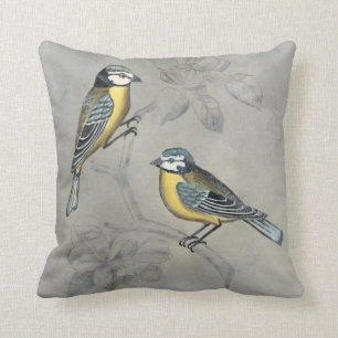 Silvered Aviary Bird Couple Cushion