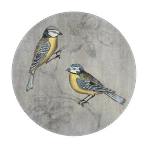 Silvered Aviary   Bird Couple Cutting Board