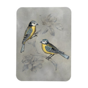 Silvered Aviary   Bird Couple Magnet