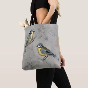 Silvered Aviary   Bird Couple Tote Bag