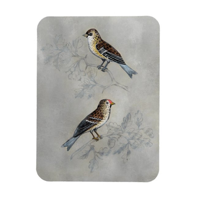 Silvered Aviary | Two Birds Magnet (Vertical)
