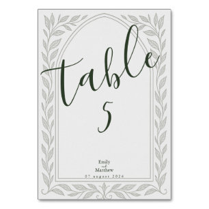 Silverleaf Elven Wedding – Arch & Vine Table Number