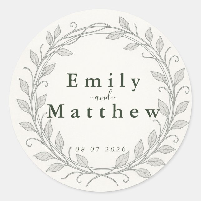 Silverleaf Elven Wedding Classic Round Sticker (Front)
