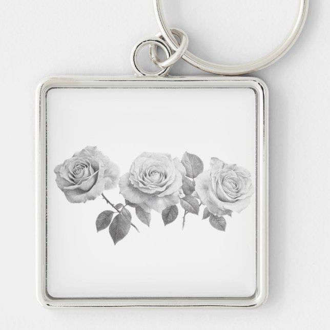 Silverpoint Roses Keychain  (Front)