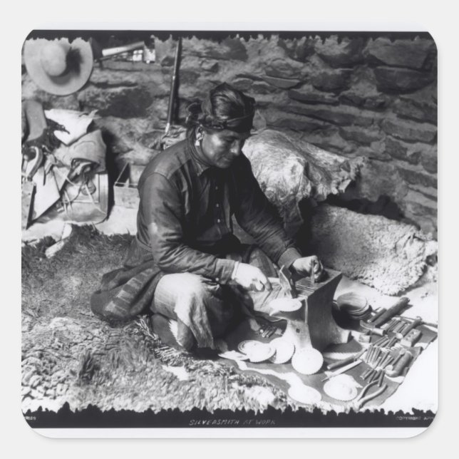 Silversmith at work, c.1914 square sticker (Front)