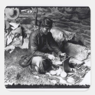 Silversmith at work, c.1914 square sticker