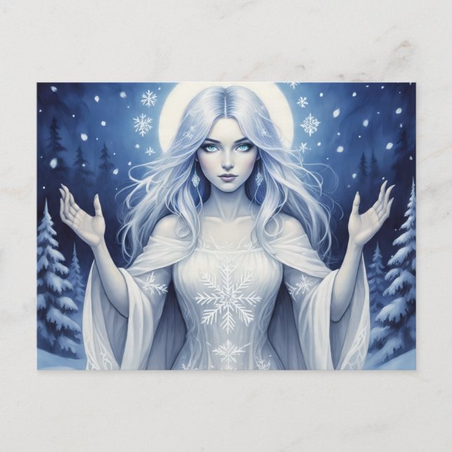 SilverSnowQueen Holiday Postcard (Front)