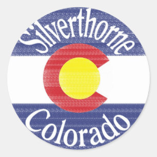 Silverthorne Colorado circle flag Classic Round Sticker