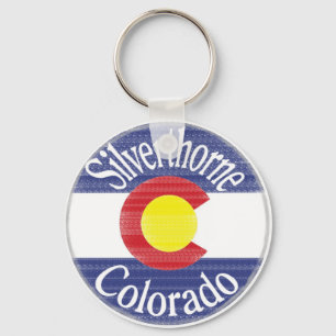Silverthorne Colorado circle flag Key Ring