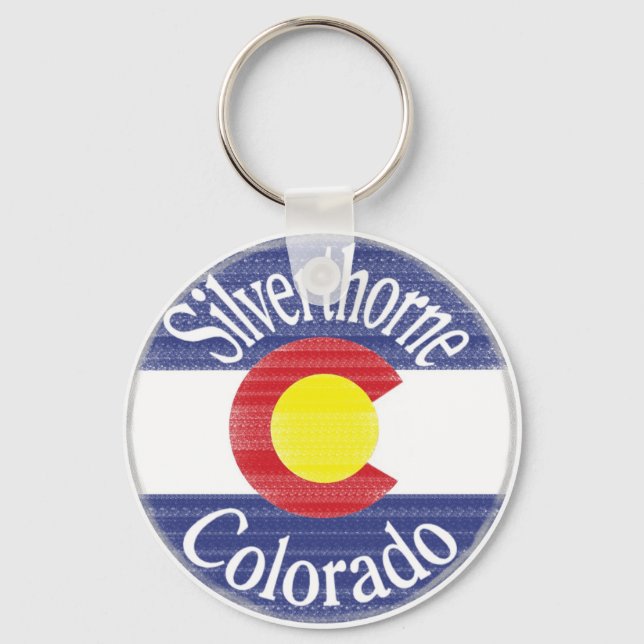 Silverthorne Colorado circle flag Key Ring (Front)