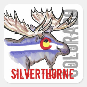 Silverthorne Colorado flag elk design stickers