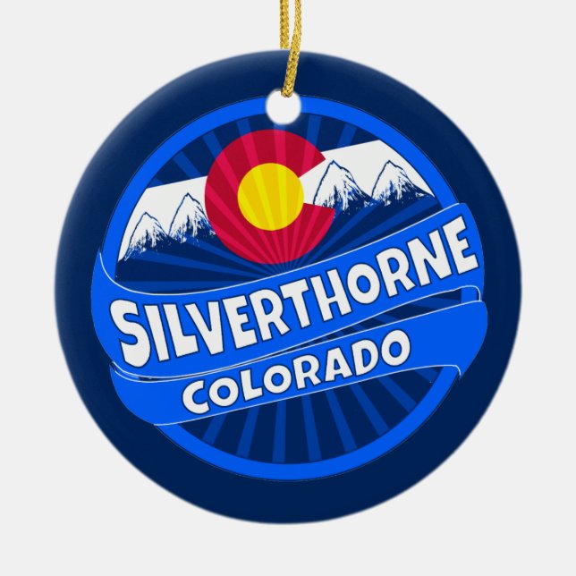 Silverthorne Colorado mountain burst ornament (Front)